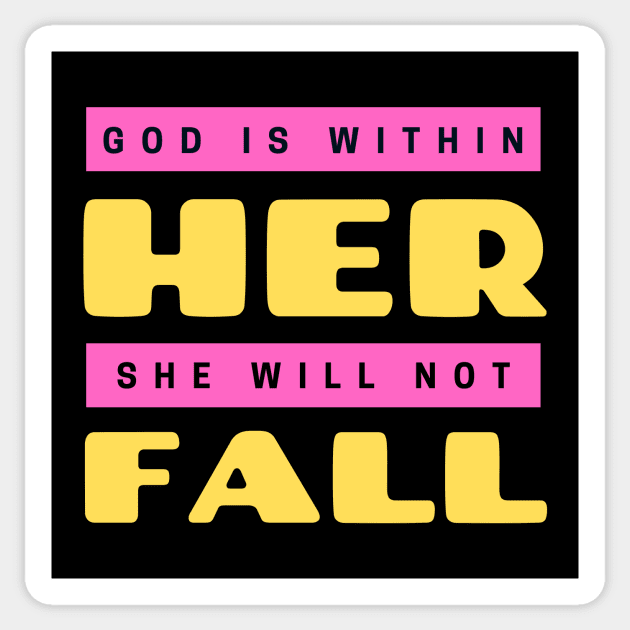 God Is Within Her She Will Not Fall | Christian Sticker by All Things Gospel
